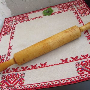 Vintage Rolling Pin, Antique French Rolling Pin #2, 1970s Wooden Rolling Pin Medium Size, Primitive Farmhouse Rolling Pin, Pastry Tool