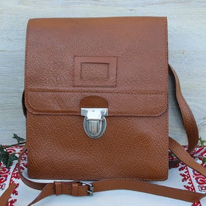 Bolso vintage para hombre, bolso de oficial militar, bolso vintage para comandante de pelotón, bolso bandolera o de hombro de charol, bolso con correa de mensajero