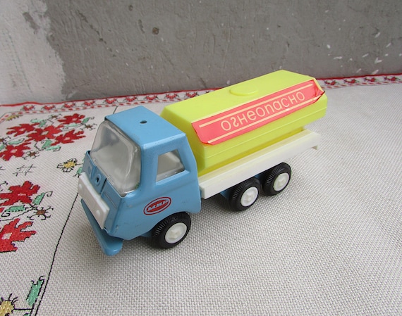 Vintage Truck Toy Tin Toy Truck Old Metal and Plastic Tanker
