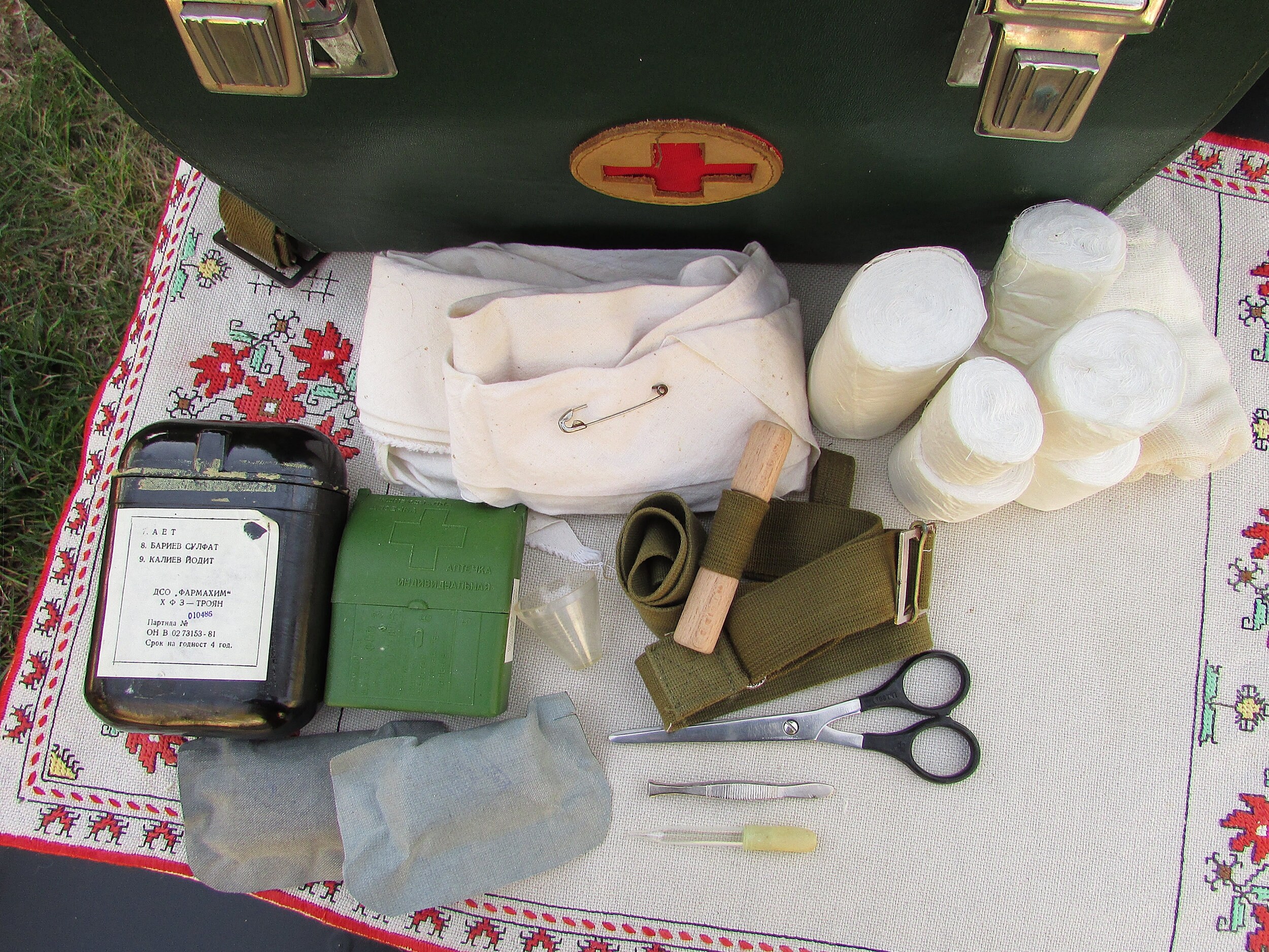 Vintage Military Medical Bag, Army Large Bag, First Aid Kit