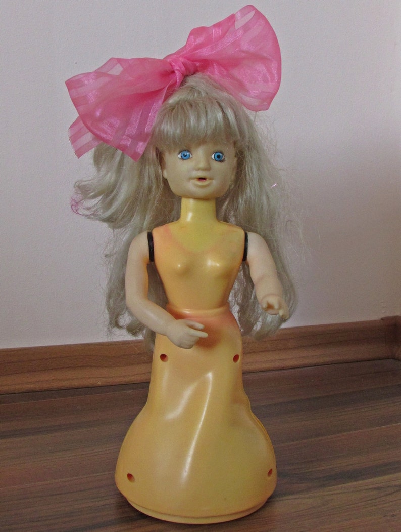 Vintage Music Box Doll Plastic 13 Mechanical Music Doll Etsy