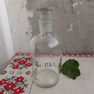 Vintage 500 ml Boticay Botella de vidrio transparente con tapón, botella de química antigua, tarro médico retro, botella de medicina de farmacia con tapa
