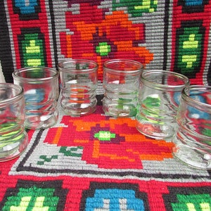Set of 6 Vintage Clear Glass Tumblers, Drinking Juice Water Glasses, Vodka Glasses, Grape Glasses, Collectible Glass
