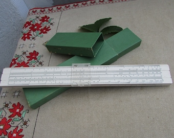 Vintage Logarithmic Ruler in Original Box #2, Logarithmic Scale, USSR 1977s Slide Ruler, Slide Engineering Tool, Vintage Measuring Tool