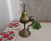 Vintage Brass Incense Burner with Cross, Old Religious Brass Censer, Incense Burning Brass Holder, Orthodox Religious Incense Burner