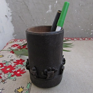 Vintage Dice Shaker Cup, Brown Genuine Leather Dice Shaker, Vintage Dice Cup, Genuine Leather Pencil Holder, Desk Pen Holder,Dice Table Game