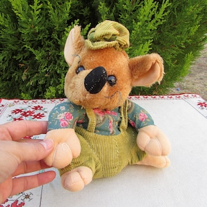 Vintage 80’s Lovely Mouse, Plush Mouse, Stuffed Animal, Vintage Mouse Toy, Nursery Decor, Puppet Theater Mouse, Kids Toy, Soft Toy