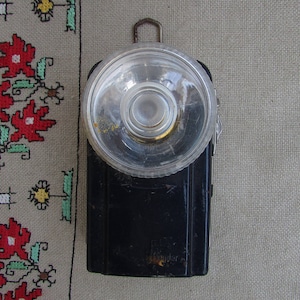 Vintage WONDER Flashlight with Button Morse, Pocket Lamp, Collectible Military Torch, Vintage Nightlight, Hand Signal Light, Made in France