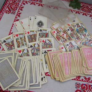 Vintage Double Deck Speelkaarten Set in Plastic Case 70s, Vintage Party Game Card Set van 52 +52, Oude Speelkaarten Deck 104, Full Cards Deck