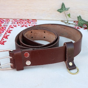 Vintage Military Belt, Men&#39;s Brown Patent Leather Belt 1970s, Soldier Belt, Genuine Leather Coach Belt, Army Leather Belt, Cowboy Belt