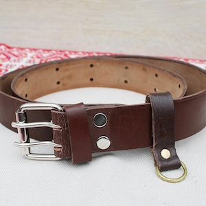 Vintage Military Belt, Men&#39;s Brown Patent Leather Belt 1970s, Soldier Belt #2, Genuine Leather Coach Belt, Army Leather Belt, Cowboy Belt