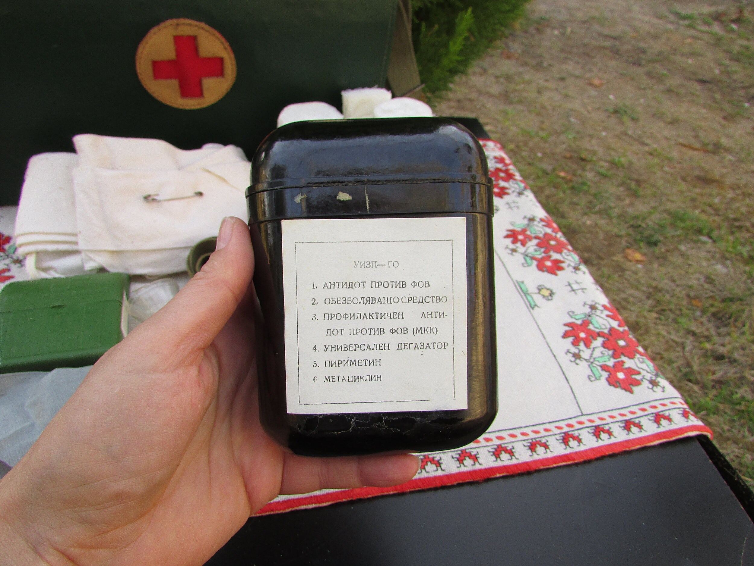 【国内在庫】 Bag, Large Army Bag, Medical Military Vintage First Kit Aid その他