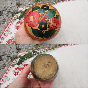 Vintage Hand-Painted Wooden Mushroom Box, Russian Folk Art Toy image 10