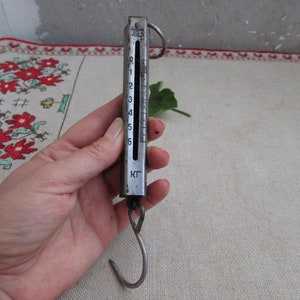 Vintage Salter&#39;s Pocket Balance, Vintage Spring Scale, Antique Brass Scales, Metal Weight Scales, Iron Fish Scale, Hanging Pocket Scale