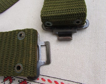 Cinturón De Lona Estilo Militar Con Hebilla De Latón Y Punta De 54