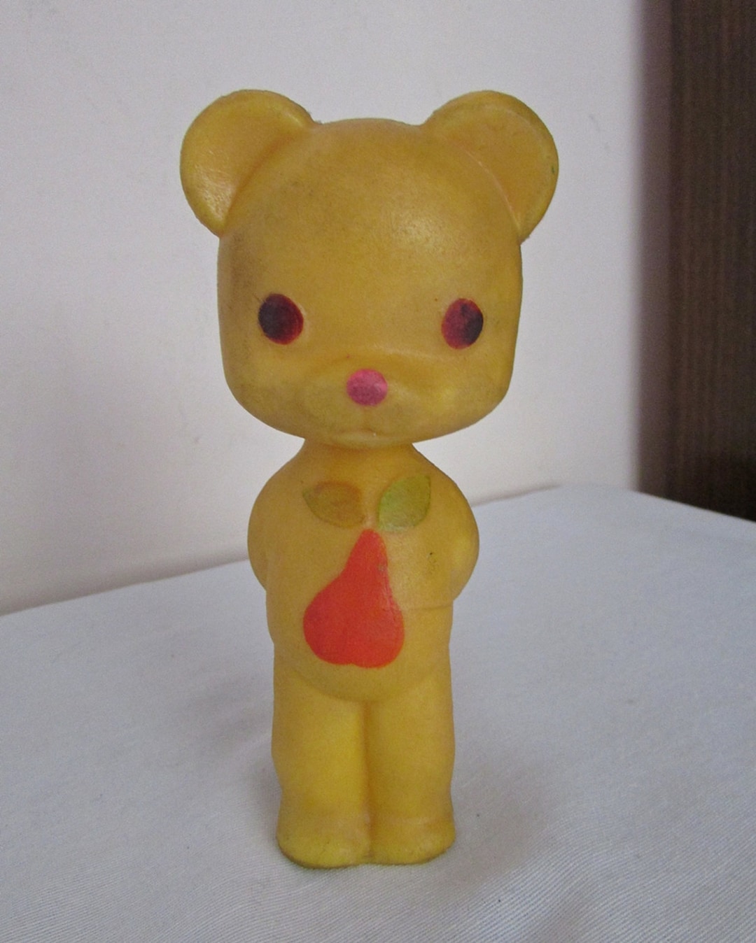 Vintage Rubber Toy 1970s Soft Yellow Rubber Bear Toy Baby Etsy