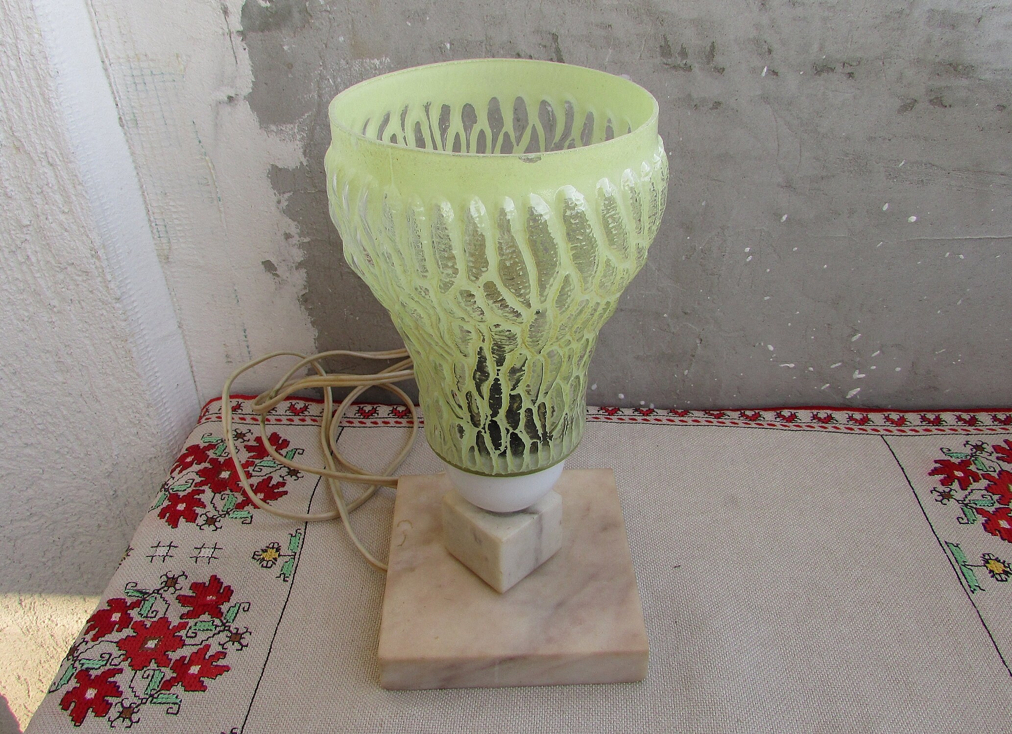 Vintage Marble Night Light Lamp 70s Working Marble Desk Lamp Etsy