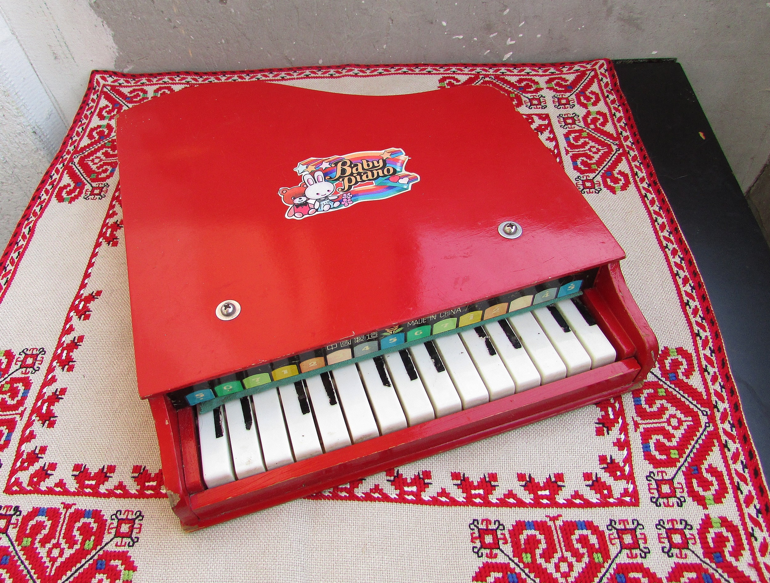 Piano à Queue Enfant En Bois 30 Touches Tabouret Inclus - Jeux d