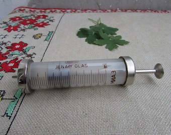 Vintage JENAER GLAS Medical Syringe: 20ml Pharmacy Decor