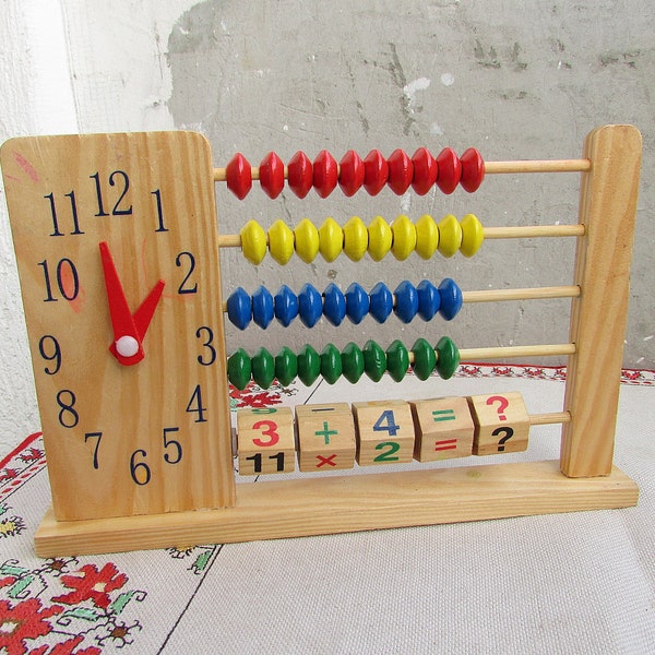 Wooden Teaching Clock Etsy