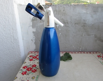 Vintage Soda Siphon Seltzer Bottle, Russian Autosyphon Bottle 1 liter, Made in USSR, Barware Soda Maker, Aluminum Soda Water Seltzer Bottle