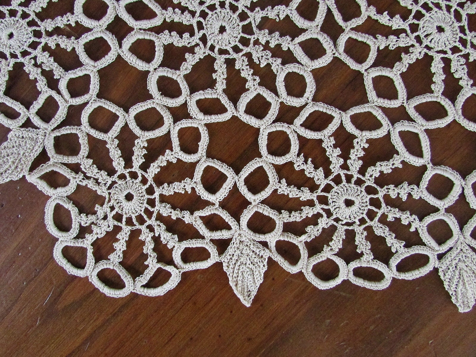 Set of Two Vintage Crochet Doilies 80 Handmade Crochet Beige - Etsy