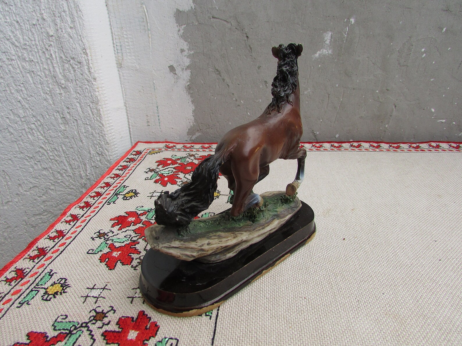 Vintage Horse Figurine Ceramic Horse on Base Handmade Etsy