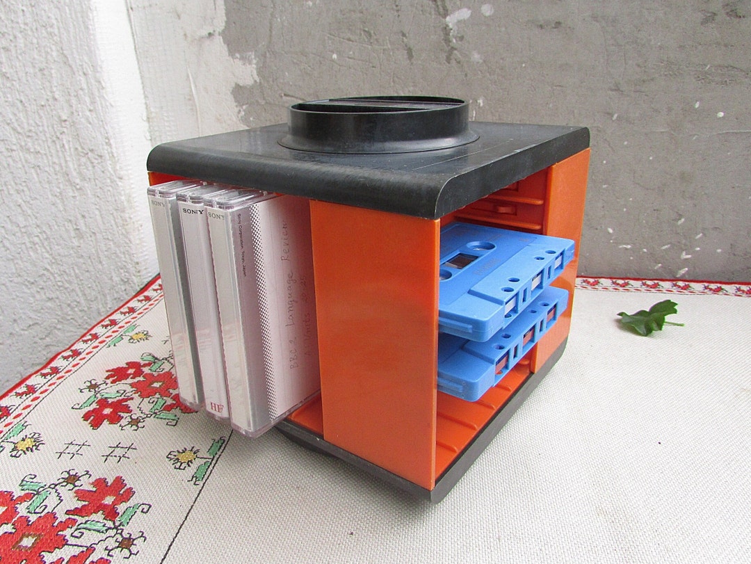 Vintage Tape Cassette Holder 70s, Plastic Cassette Tape Holder, Vintage ...