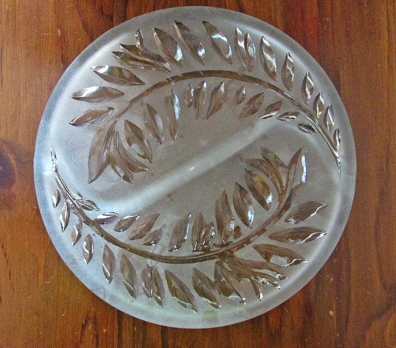Vintage Lead Crystal Plate 9 Crystal Serving Plate Etsy