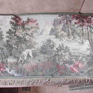 Vintage Wall Tapestry, Wall Decoration, Woven Wall Hanging, Textile Wall Art Decor, Hunt Landscape Wall Hanging Tapestry Textile
