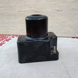 Vintage Bakelite Fuse Holder, Vintage Electrical Panel Fuse, 25A, 500V, Ceramic Electric Fuse 1970s,  Steampunk Assemblage Part