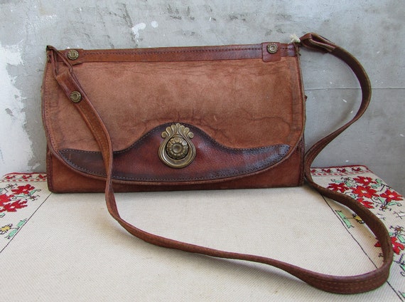 En laiton et en cuir veritable marron vintage epaule ou Cross Body sac a main femmes brun sac en cuir sac a main sac bandouliere en cuir verni modele Unique Etsy