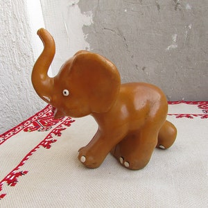 Vintage Süßes Gummi Elefant Spielzeug, Weicher Kautschuk Elefant Spielzeug, Baby Badetier, Retro Kautschuk Puppe, weicher Quietsch Elefant, Sammlerstück Spielzeug
