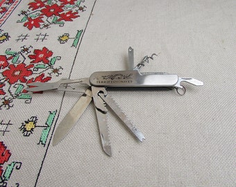 Vintage roestvrijstalen multitoolzakmes, 11 gereedschappen
