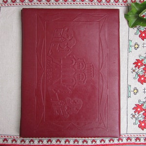 Cartella in vera pelle rossa vintage, portafoglio aziendale di lusso, cartella portfolio in pelle originale, borsa per documenti in vernice