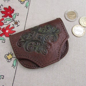 Vintage braun Patent Leder Brieftasche, Werkzeug Leder Geldbörse, echtes Leder Schlüsselanhänger, Leder Schlüsseltasche, braun echtes Leder Schlüsseltasche