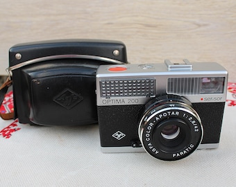 希少なAgfa Optima 1035フィルムカメラ、40mmレンズ、ポイント