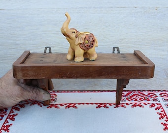 Vintage Wood Wall Shelf 60s: Handmade Trinket Display