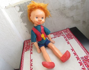 Vintage Pinocchio Plastic Doll, 1970s Collectible Toy