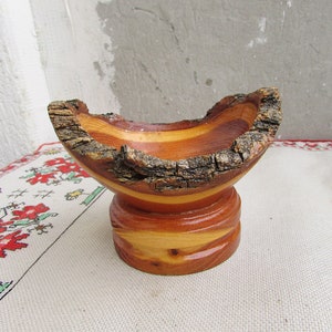 Vintage Unique Wooden Bowl, Handmade Decorative Wood Bowl, Handcrafted Wooden Bowl, Carved Wood Bowl, Wooden Ashtray, Vintage Wooden Decor