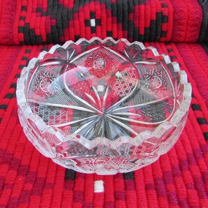 Vintage Lead Crystal Ashtray 1980s, Heavy Glass Ashtray, Crystal Souvenir Ashtray, Candy Fruit Dish, Vintage Tobacciana,Retro Cigarette Dish