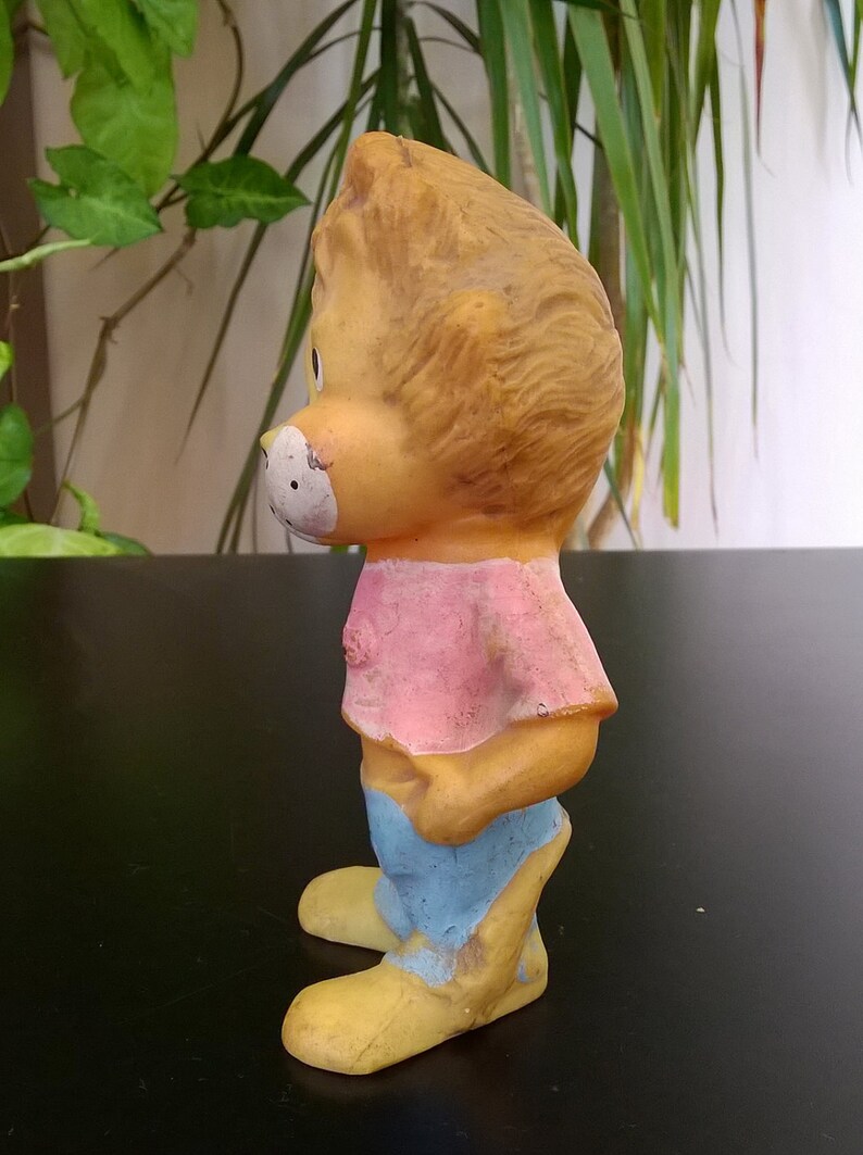 Animal Toy Baby Bath Toy Collectible Toy Soft Rubber Lion Toy Vintage Rubber Toy 1970s Retro Rubber Doll Nursery Decor