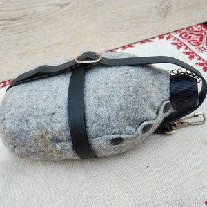 Vintage Aluminum Military Canteen with Wool Cover #2, Water Flask, Military Water Bottle, Drink Flask, Army Collectible, Army Accessory