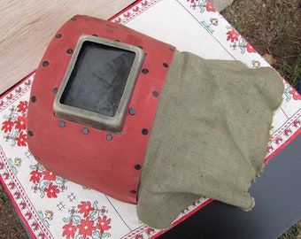 Vintage 80s Welding Mask: Steampunk Industrial Face Shield