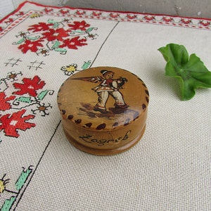 Vintage Handmade Wooden Salt Shaker, Hand-painted Wood Salt Cellar, Handmade Salt and Pepper Holder, Salt/Spice Boxes, Souvenir