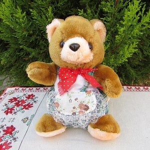 Vintage 80’s Lovely Teddy Bear, Plush Bear, Stuffed Animal, Vintage Bear Toy, Nursery Decor, Puppet Theater Bear, Kids Toy, Soft Toy