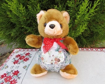 Vintage 80’s Lovely Teddy Bear, Plush Bear, Stuffed Animal, Vintage Bear Toy, Nursery Decor, Puppet Theater Bear, Kids Toy, Soft Toy
