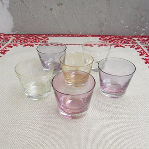 Vintage Shot Glasses, Liqueur Glasses #2, Set of 6 Vintage Shot Glasses 1970s, Clear Glass Shot Glasses, Set of 6 Vodka Glasses, Retro Bar
