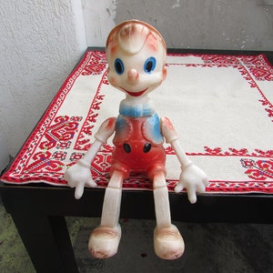 Vintage Pinocchio Doll: 1970s USSR Plastic Toy, Collectible Buratino