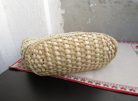 Vintage Wicker Handbag, Handmade Straw Bag, Straw… - image 5